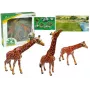 LEAN TOYS Figurki Żyraf Edukacyjna Rodzina 3 szt. + Tło Afryka
