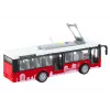 LEAN TOYS Trolejbus Autobus 1:16 Światła Dźwięki Napęd Biały i Czerwony