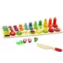 LEAN TOYS Drewniana Tablica Edukacyjna Sorter – Nauka Matematyki z Owocami i Cyframi, 85 Elementów, Zabawka Montessori dla Dzieci od 3 lat