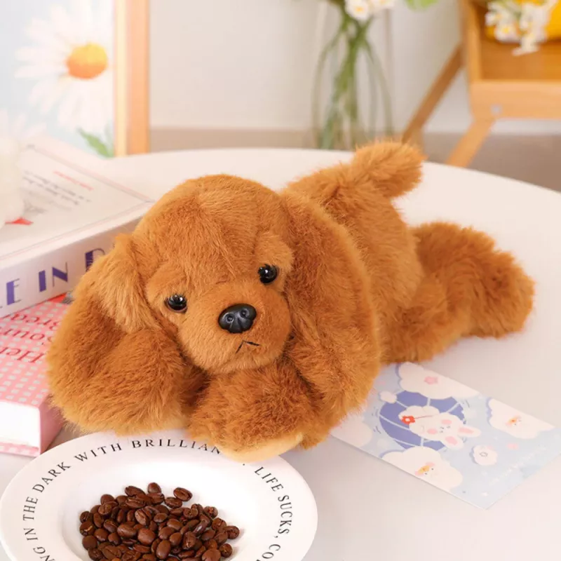 LEAN TOYS Pluszowy Cocker Spaniel z obciążonymi łapami, brązowy, 30 cm