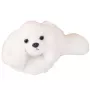 LEAN TOYS Pluszowy pies rasy maltańczyk z obciążonymi łapami biały 30 cm