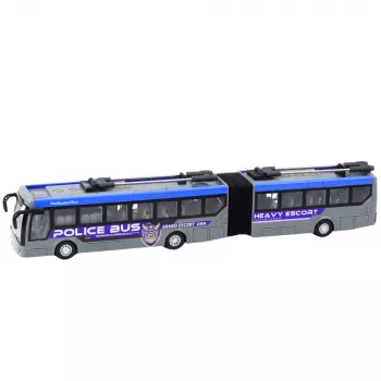 LEAN TOYS RC Autobus policyjny przegubowy zdalnie sterowany światła szary 1:32
