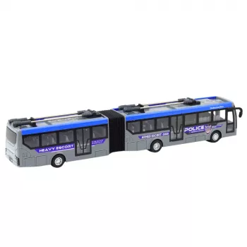 LEAN TOYS RC Autobus policyjny przegubowy zdalnie sterowany światła szary 1:32