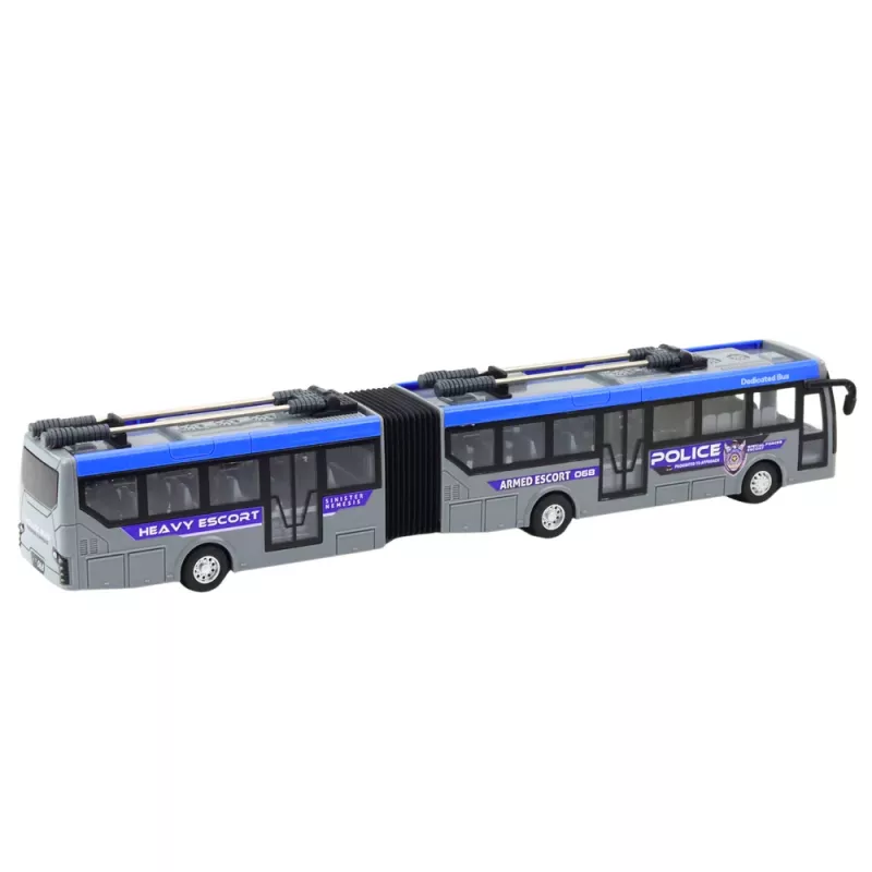 LEAN TOYS RC Autobus policyjny przegubowy zdalnie sterowany światła szary 1:32