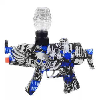 LEAN TOYS Elektryczny miotacz kulek żelowych Graffiti Biały Niebieski