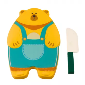 LEAN TOYS Zestaw do krojenia owoców z deską i nożem, edukacyjne akcesoria dla dzieci