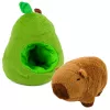 LEAN TOYS Zielone Awokado z Kapibarą 2-w-1 Odwracana Maskotka Pluszowa 25 cm