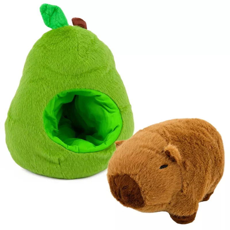 LEAN TOYS Zielone Awokado z Kapibarą 2-w-1 Odwracana Maskotka Pluszowa 25 cm