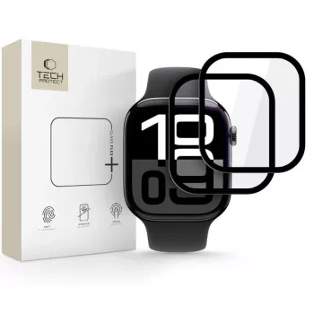 Tech-Protect Glass Flex+ Szkło ochronne do Apple Watch 10/11 (46 mm) 2 szt. czarne