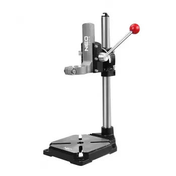 NEO TOOLS 56-655 Stołowy stojak wiertarski z kołnierzem 43 mm, skokiem 60 mm, podstawą z żeliwa