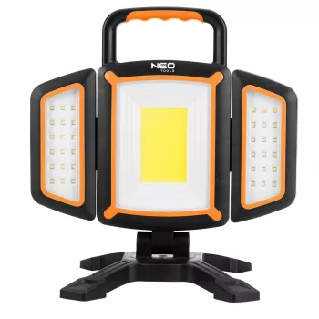 NEO TOOLS 99-125 Akumulatorowa lampa robocza COB LED 2000lm, 20W, 6500K zimna biel, 4400mAh Li-ion, USB-C, podstawa magnetyczna, IP44