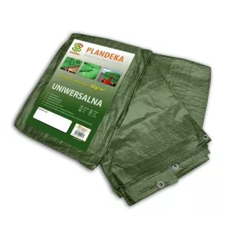 Bradas PL906/10 Wytrzymała niebieska plandeka polietylenowa 12 x 10 m, 60 g/m², wodoodporna, odporna na UV, wzmocnione krawędzie z aluminiowymi oczkami