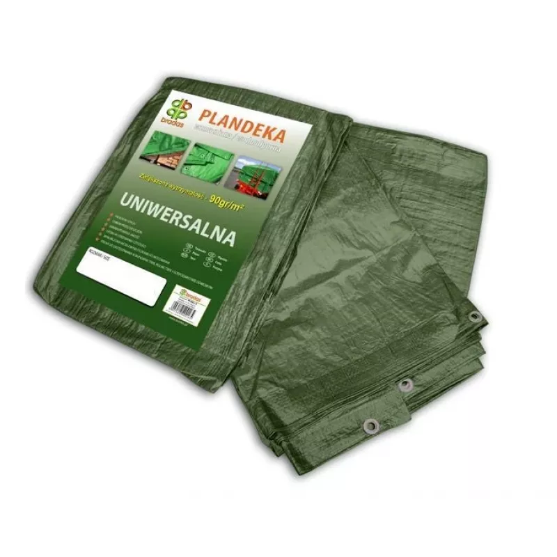 Bradas PL906/10 Wytrzymała niebieska plandeka polietylenowa 12 x 10 m, 60 g/m², wodoodporna, odporna na UV, wzmocnione krawędzie z aluminiowymi oczkami