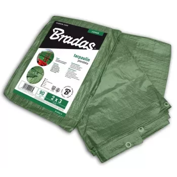 Bradas PL906/10 Wytrzymała niebieska plandeka polietylenowa 12 x 10 m, 60 g/m², wodoodporna, odporna na UV, wzmocnione krawędzie z aluminiowymi oczkami