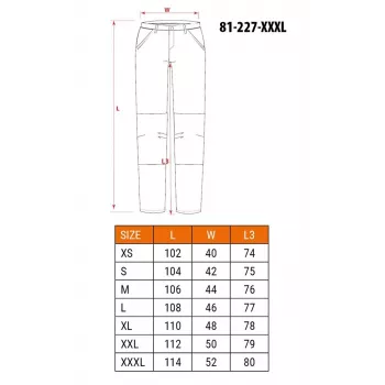 NEO TOOLS 81-227-XXXL Spodnie robocze ochronne szary/czarny XXXL
