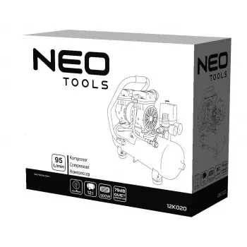 NEO TOOLS TOP-12K020 24L olejowy kompresor powietrza, 1,5 kW, 8 bar, 180 L/min, 230V