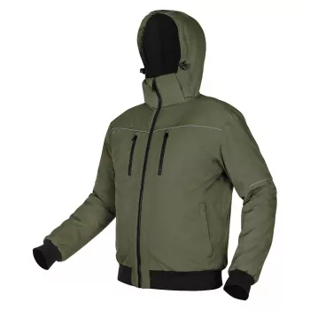 NEO TOOLS Kurtka ocieplana z kapturem OUTDOOR, zielona, rozmiar S