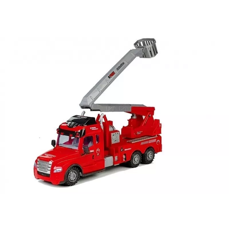 LEAN TOYS Wóz strażacki z drabiną R/C Zdalne sterowanie Skala 1:14 2.4GHz Wodny spray Światła Dźwięki