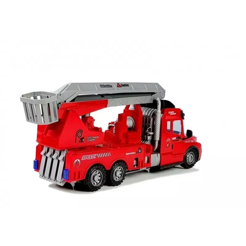 LEAN TOYS Wóz strażacki z drabiną R/C Zdalne sterowanie Skala 1:14 2.4GHz Wodny spray Światła Dźwięki