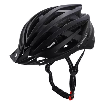 Kask rowerowy MTB Wozinsky z odpinanym daszkiem i tylnym światłem USB 54-57 cm - Czarny