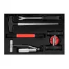 NEO TOOLS TOP-11-819 7-częściowy zestaw do usuwania szyb samochodowych z drutem kwadratowym 22 m, uchwytami do drutu, podajnikiem, szydłem, narzędziem do wykończeń, chwytakiem do drutu, walizką formowaną