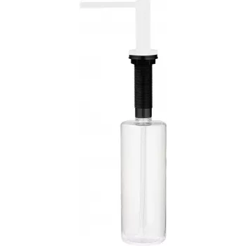 DEANTE Dozownik do płynu do naczyń z uchwytem na gąbkę, 350 ml, czarny