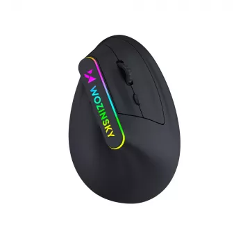 WOZINSKY WMG-1164 Bezprzewodowa pionowa ergonomiczna mysz gamingowa 3600 DPI RGB Czarna