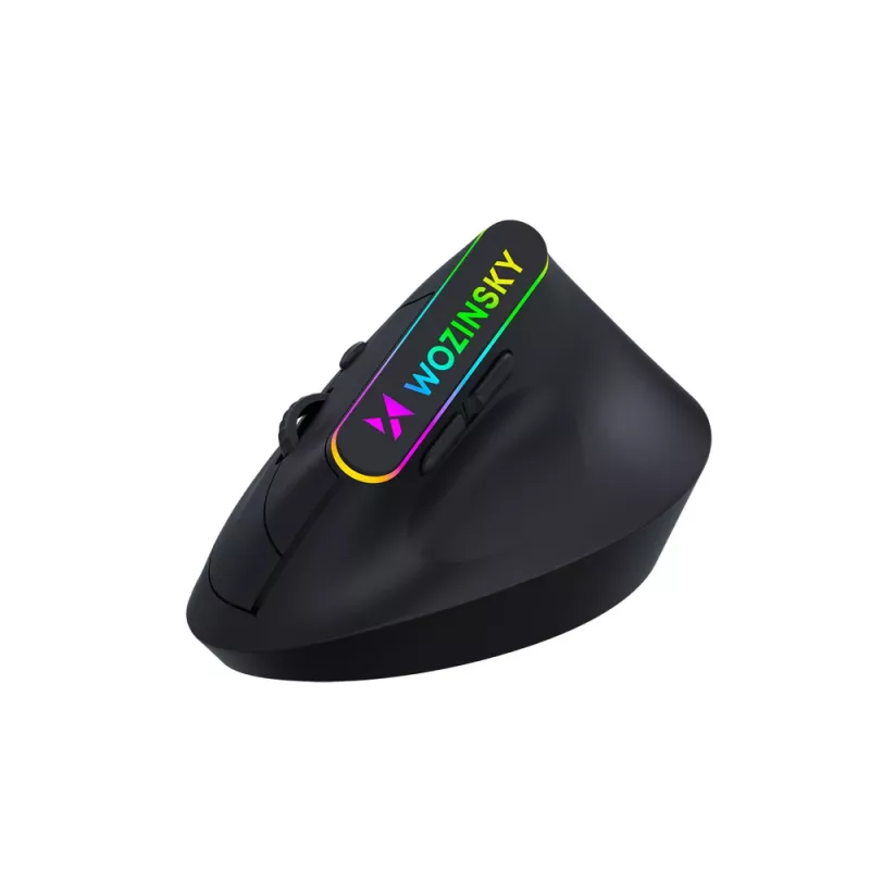 WOZINSKY WMG-1164 Bezprzewodowa pionowa ergonomiczna mysz gamingowa 3600 DPI RGB Czarna