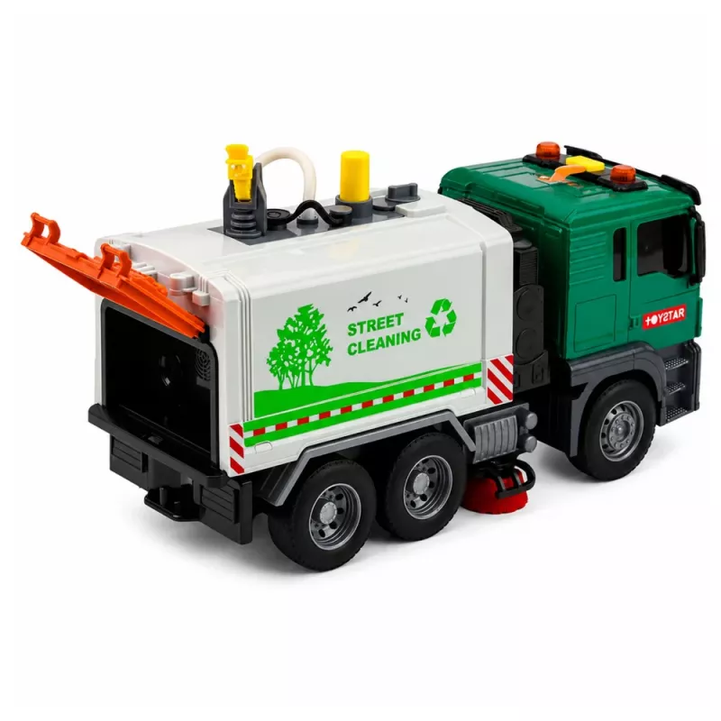 LEAN TOYS Zamiatarka uliczna z funkcją wody, światłami i dźwiękami 1:14