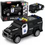 LEAN TOYS Samochód policyjny Pojazd specjalny w skali 1:32, czarny, ze światłami i dźwiękami
