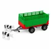 LEAN TOYS Ciągnik z przyczepą do przewozu zwierząt, figurki krów, światła i dźwięki, 4 szt.