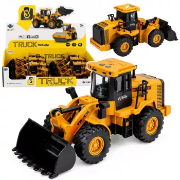 LEAN TOYS Pojazd budowlany Koparka z ruchomą łyżką, światłami i dźwiękami, żółta, 1:43