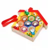 LEAN TOYS Drewniany ul zręcznościowy z pęsetą i 6 pszczołami - Edukacyjna gra rozwijająca motorykę dla dzieci od 3 lat