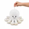 LEAN TOYS Pluszowa Ośmiornica z Elastycznymi Mackami, Biała, 30 cm