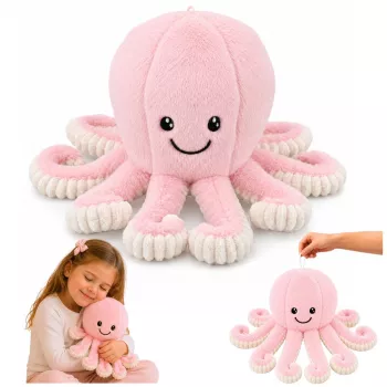 LEAN TOYS Pluszowa Ośmiornica Przytulanka z Elastycznymi Mackami Różowa 50 cm