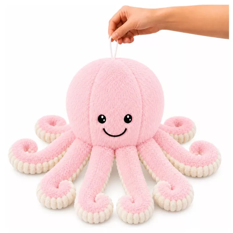 LEAN TOYS Pluszowa Ośmiornica Przytulanka z Elastycznymi Mackami Różowa 50 cm