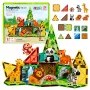 LEAN TOYS Magnetyczne Klocki Konstrukcyjne Dzikie Zwierzęta Dżungla ZOO 27 szt.