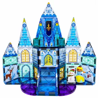 LEAN TOYS Magnetyczne Klocki Konstrukcyjne Zamek Lodowej Księżniczki Niebieski 47 szt.