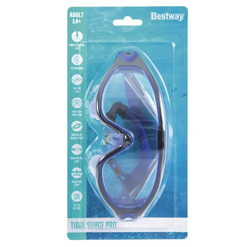 Bestway 21194 Regulowane czarne i niebieskie okulary pływackie