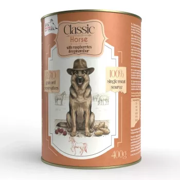 SYTA MICHA Classic Mono Koń z Malinami i Topinamburem - Mokra Karma dla Psów - 400g