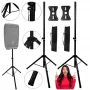 DNA Professional DNA BOX2 Zestaw Statywów Głośnikowych Typu Tripod z Torbą, Średnica Bieguna 35 mm, Wysokość 100-180 cm, Obciążenie 30 kg, Czarny