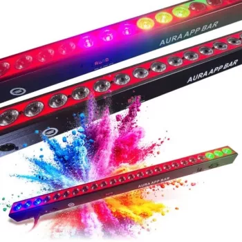 LIGHT4ME AURA APP BAR Dekoracyjny pasek LED z kontrolą przez aplikację Bluetooth, 16 diod RGB, synchronizacją z muzyką, USB-C, czarny