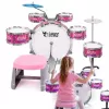 SUPRIMO K-DRUMS 3 Różowy zestaw perkusyjny dla dzieci z taboretem i pałkami