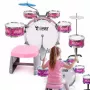 SUPRIMO K-DRUMS 3 Różowy zestaw perkusyjny dla dzieci z taboretem i pałkami