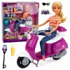 LEAN TOYS Anlily Lalka Podróżniczka na Hulajnodze z Okularami, Uchwytem na Telefon i Akcesoriami
