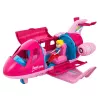 LEAN TOYS Składany samolot dla lalek, zestaw podróżny, akcesoria dla lalek, różowy, 9 szt.