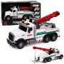 LEAN TOYS Samochód budowlany z regulowanym dźwigiem, światłami i dźwiękami, biały, 1:14