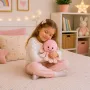 LEAN TOYS Pluszowa Ośmiornica z Rozciągliwymi Mackami, Miękka Różowa Przytulanka, 30 cm