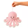 LEAN TOYS Pluszowa Ośmiornica z Rozciągliwymi Mackami, Miękka Różowa Przytulanka, 30 cm