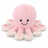LEAN TOYS Pluszowa Ośmiornica z Rozciągliwymi Mackami, Miękka Różowa Przytulanka, 30 cm